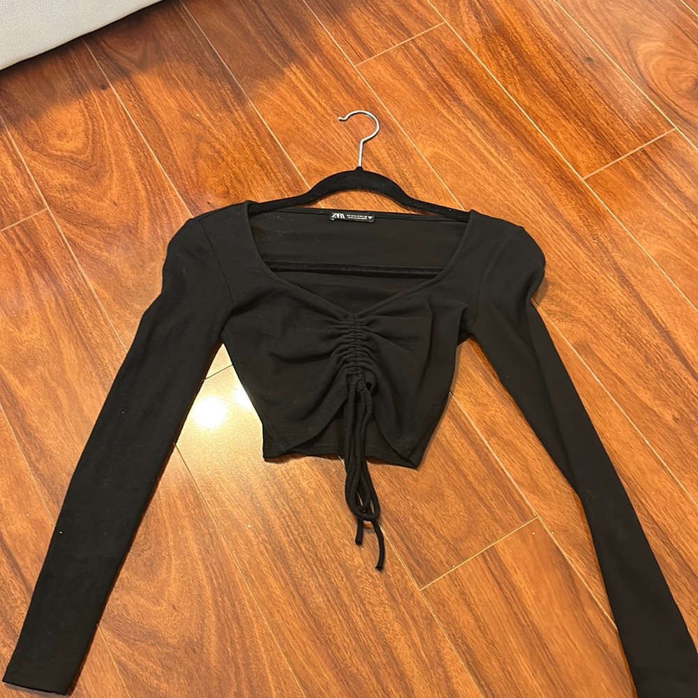 Zara black long sleeve shirt size S